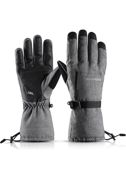 Gri Rüzgar ve Su Geçirmez Kayak Eldivenleri (Yurt Dışından)