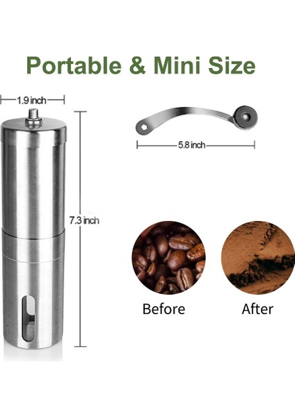 Manuel Kahve Öğütücü Ayarlanabilir Burr Kahve (Yurt Dışından) modelleri