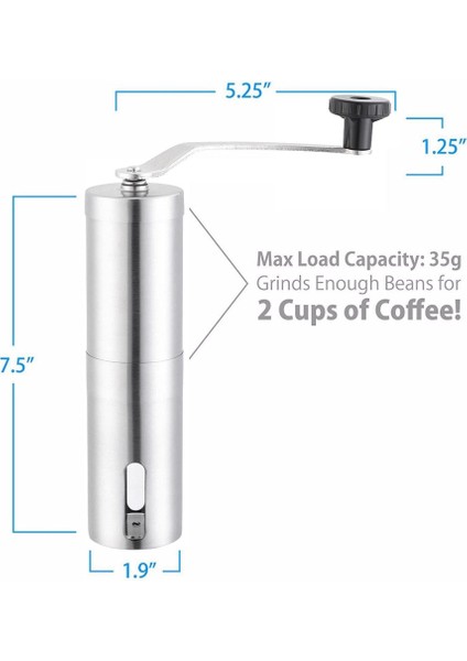 Gümüş Kahve Öğütücü Mini Ayarlanabilir Taşlama (Yurt Dışından) fiyatları