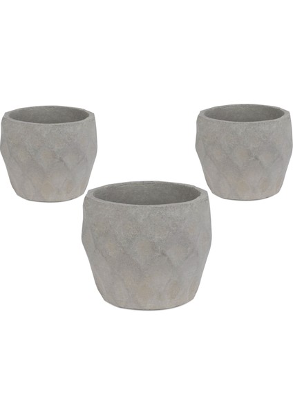 Sumru Serisi Gri Saksı 3 Adet fiyatları