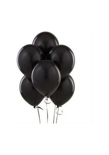 12 Inç 12 Li Siyah Düz Renk Balon