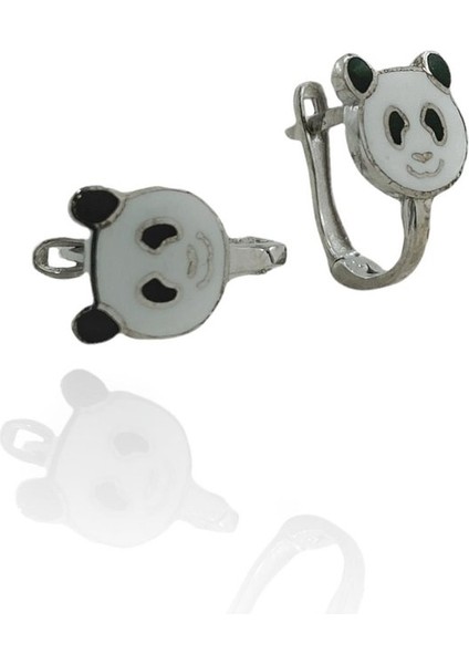Altın Modeli Panda Ayıcık Bebek Çocuk Küpesi 925 Gümüş Küpe