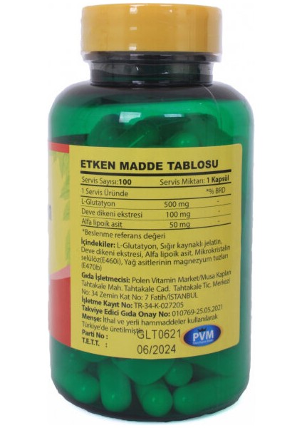 L-Glutatyon 500 Mg Alfa Lipoik Asit Milk Thistle 100 Kapsül 2 Adet fiyatları