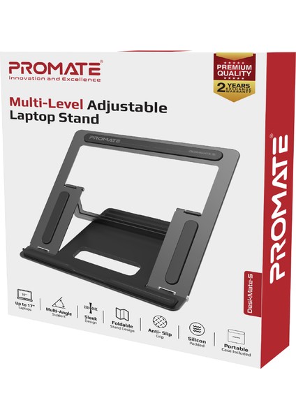 Deskmate-5 Silver- Notebook Laptop Standı Ayarlanabilir Çok Açılı Şık Dizayn