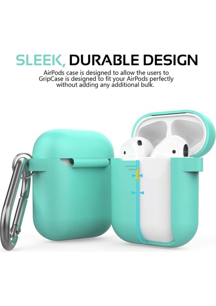 Gripcase - Hızlı Geçmeli Kancalı Güvenli Ince Silikon Airpod Kılıf