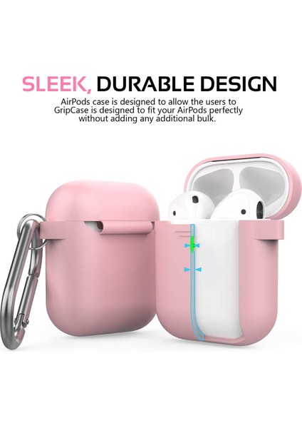 Gripcase - Hızlı Geçmeli Kancalı Güvenli Ince Silikon Airpod Kılıf