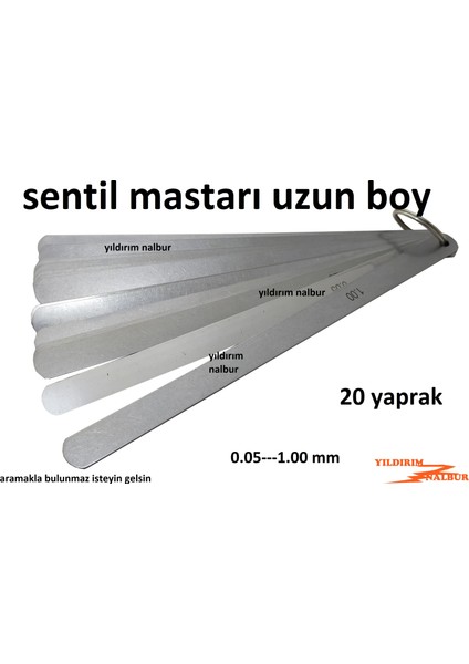 Sentil Mastarı Uzun Boy Sibop Ayar Mastarı 20 Yaprak 0.05-1.00 Güzel fiyatları