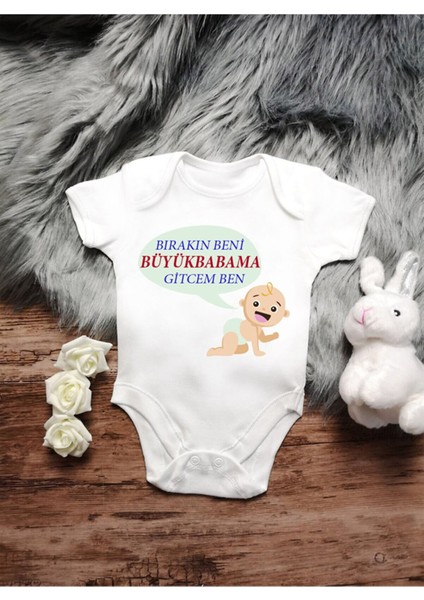 Sevimli Bebek ve Bırakın Beni Büyükbabama Gidicem Ben Baskılı