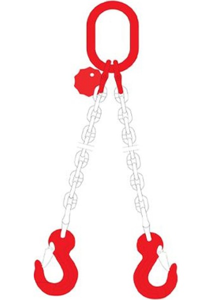 Grade 80, 2 Bacaklı Zincir Sapan, Boy:2m, 8 mm