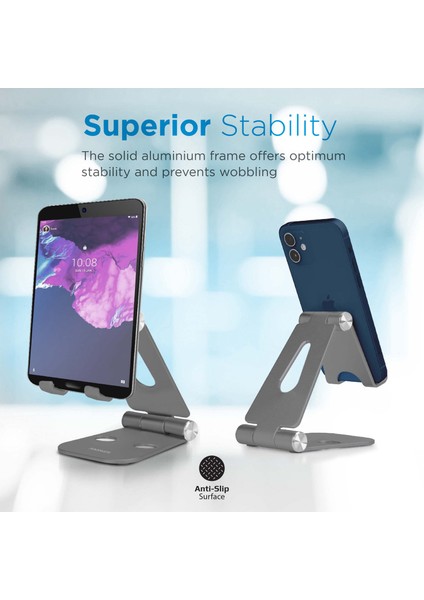 Tabview Gri - Tablet iPad Standı Ayarlanabilir Çok Açılı Şık Dizayn Minimal