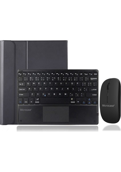 iPad Pro 11 2021 Bluetooth Touchpad Klavye + Bluetooth Mouse + Standlı Kılıf - Bkk7