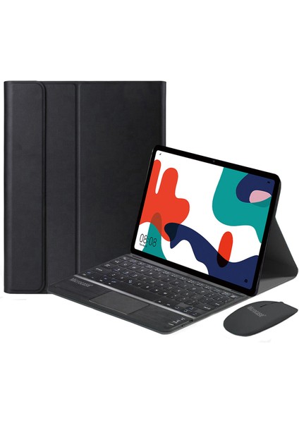 Huawei Matepad 10.4 Inch BAH-W09 Bluetooth Touchpad Klavye + Bluetooth Mouse + Standlı Kılıf - Bkk7