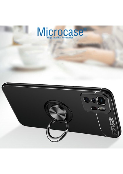 Xiaomi Poco X3 Gt Focus Serisi Yüzük Standlı Silikon Kılıf - Siyah fırsatları