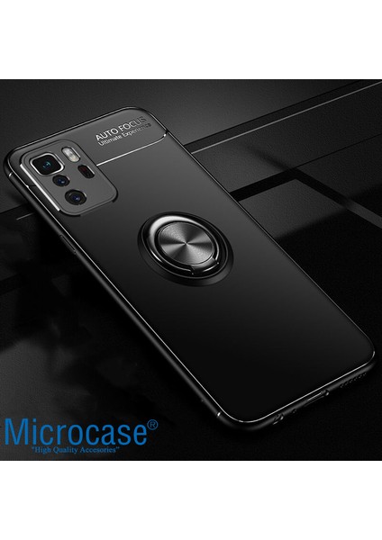 Xiaomi Poco X3 Gt Focus Serisi Yüzük Standlı Silikon Kılıf - Siyah indirimleri