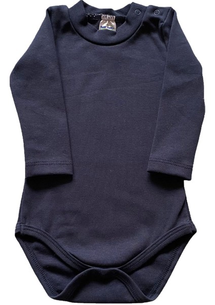 Neşeli Bebek Lacivert Unisex Yarım Balıkçı Body Zıbın 3-6 Ay