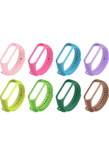 Xiaomi Mi Band 4 ve 3 Uyumlu Silikon Kordon 8'li Set 4