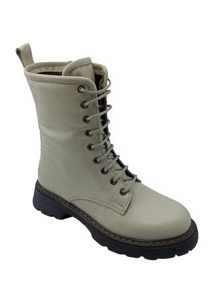 Bej Deri Kadın Postal Bot Ayakkabı fiyatları