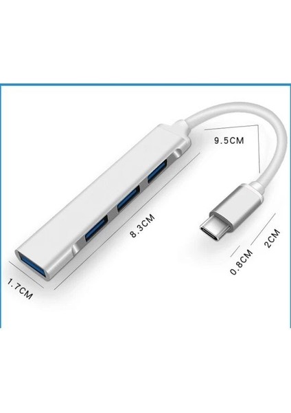 C-809 Type-C =>4 USB 3.0 Hub Adaptör,5gbps modelleri