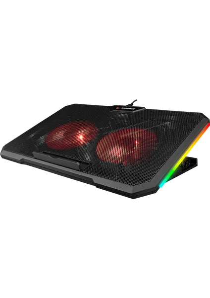 AD-RC12 Siyah 2 Fan 2 USB Rgb Işıklı 15"-17" Notebook Soğutucu Stand