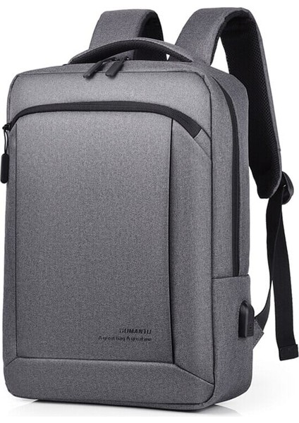 9007 USB Şarj Portlu Laptop-Notebook Sırt Çantası - Koyu Gri