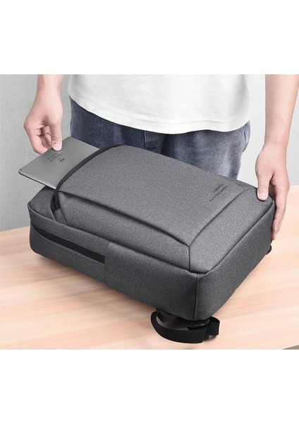 9007 USB Şarj Portlu Laptop-Notebook Sırt Çantası - Koyu Gri