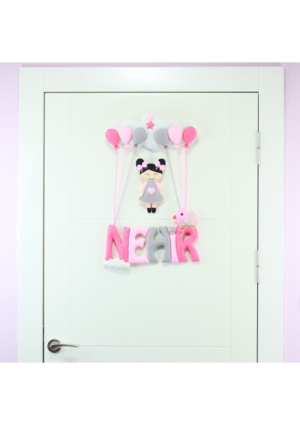 Nehir Isimli Pembe Gri Kız Bedek Odası Kapı Süsü fiyatları