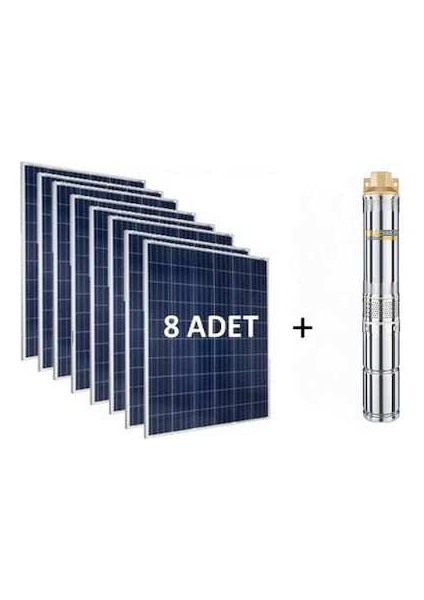 280W 8 Adet Güneş Paneli ve Dc Solar Pompa Tak Çalıştır