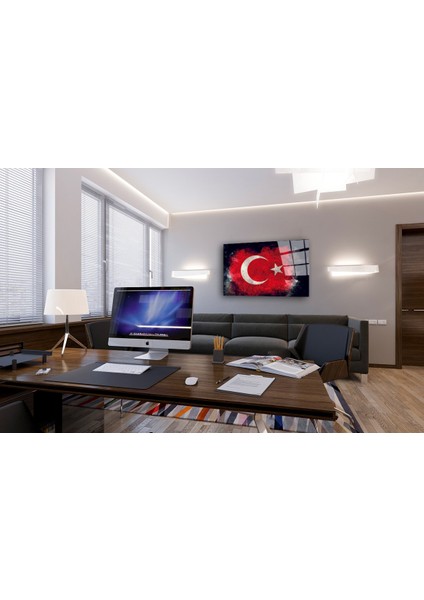 Türk Bayrağı Siyah Fon Cam Tablo fırsatları