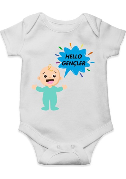 Sevimli Bebek ve Hello Gençler Yazı Baskılı Body & Zıbın
