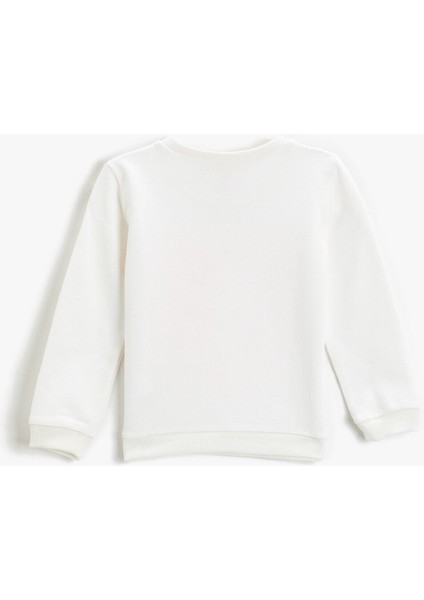 Kedi Baskılı Sweatshirt Bisiklet Yaka Pamuklu fiyatları