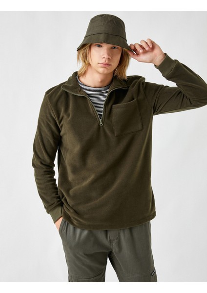 Erkek Cepli Polar Sweatshirt