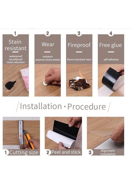 NWYP03 Naturel Bej Yapışkanlı Ahşap Pvc Yer Döşeme Parkesi