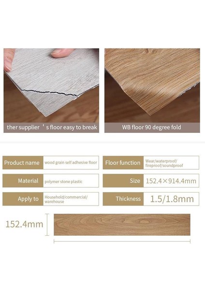 NWYP03 Naturel Bej Yapışkanlı Ahşap Pvc Yer Döşeme Parkesi