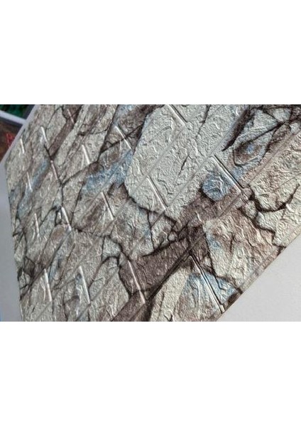 Alacalı Kayrak Taş Desen Kendinden Yapışkanlı Duvar Paneli Kağıdı