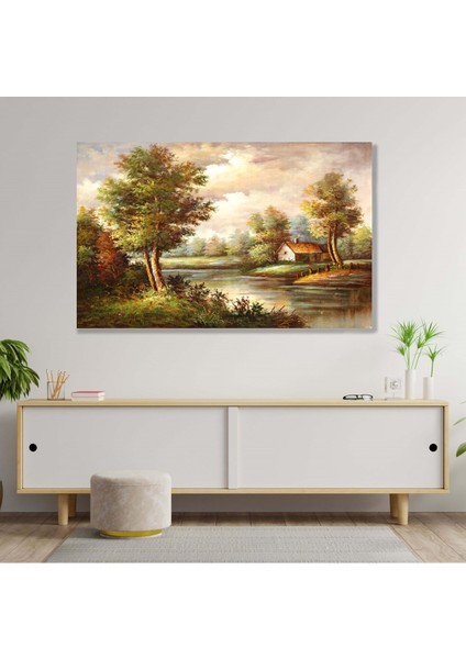 Ağaç Manzarası 5 Yağlı Boya Görünümlü Kanvas Tablo