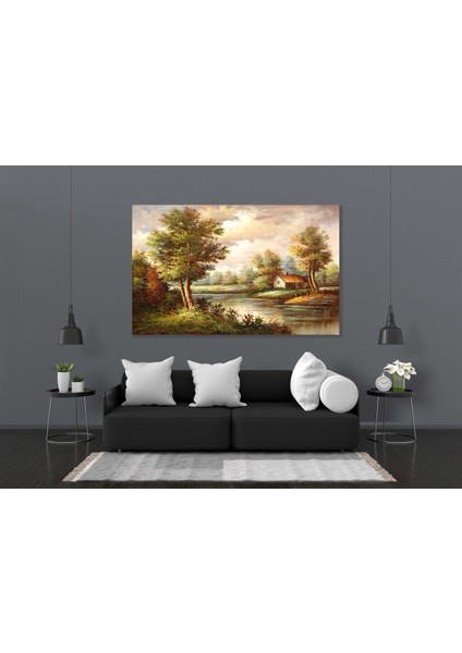 Ağaç Manzarası 5 Yağlı Boya Görünümlü Kanvas Tablo fiyatları