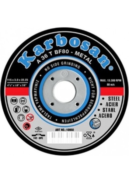 115 mm Metal Kesme Taşı