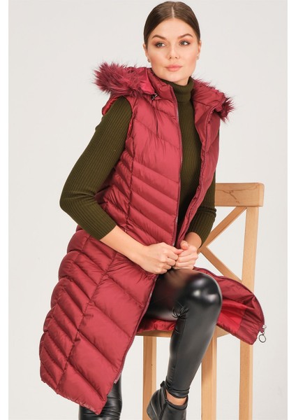 Z6725 Dewberry Kadın Yelek-Bordo fiyatları
