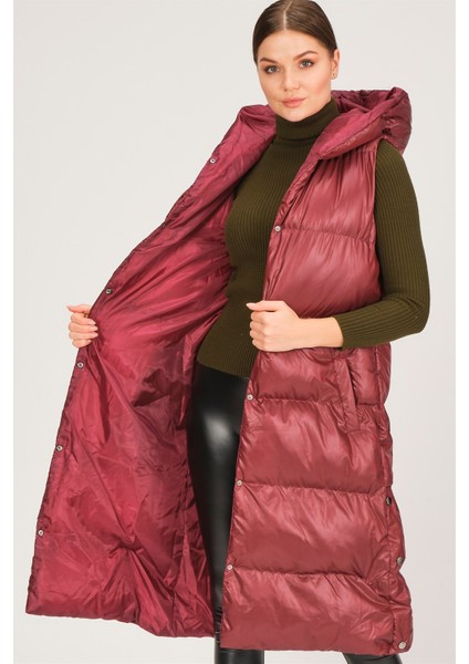 Z6734 Dewberry Xexese Kadın Yelek-Bordo