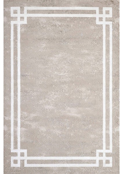 Despada Home Pierre Cardin Monet Mt18k Bej Beyaz Çerçeveli Saçaklı Doğal Iplik Modern Salon Halısı