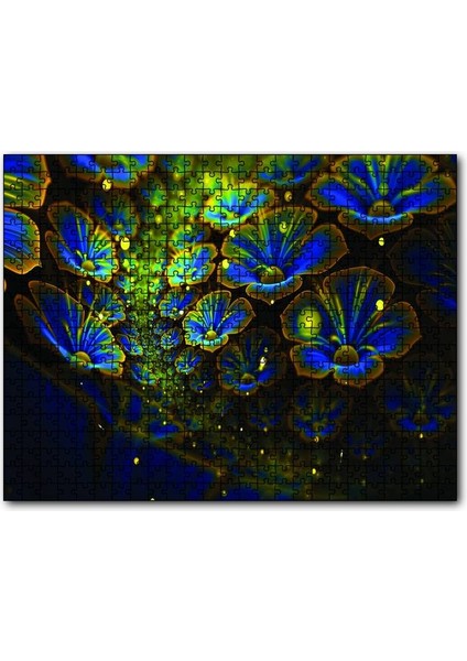 Cakapuzzle Dev Mavi Sarı Çiçekler 120 Parça Puzzle Yapboz Mdf (Ahşap)