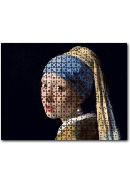 Cakapuzzle Inci Küpeli Kız Yağlıboya Resim 255 Parça Puzzle Yapboz Mdf (Ahşap)