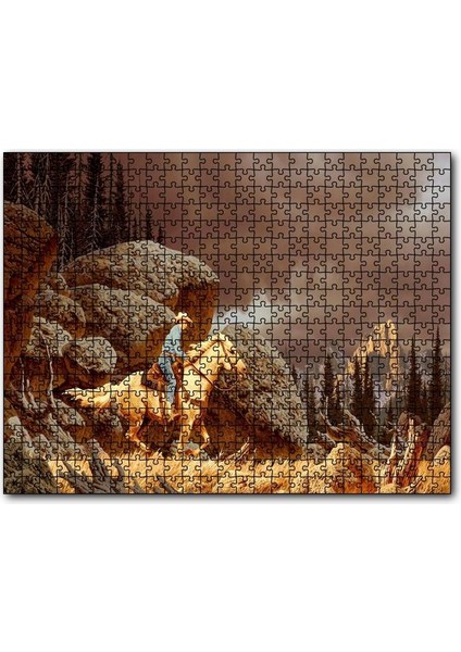 Cakapuzzle Teksas Yanlız Kovboy Görseli (1) 120 Parça Puzzle Yapboz Mdf (Ahşap)