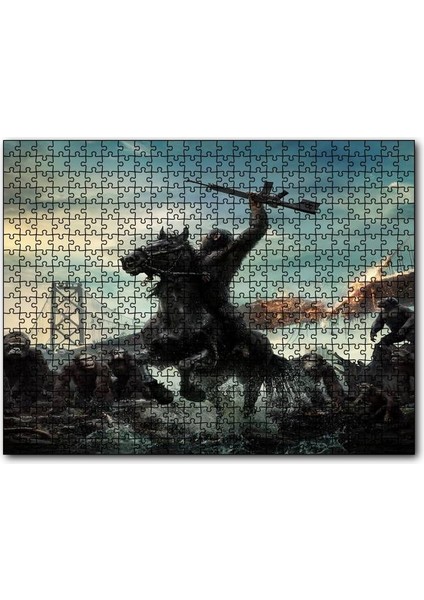 Cakapuzzle Maymunlar Cehennemi Sezar Silahlı Komutan 1000 Parça Puzzle Yapboz Mdf(Ahşap)