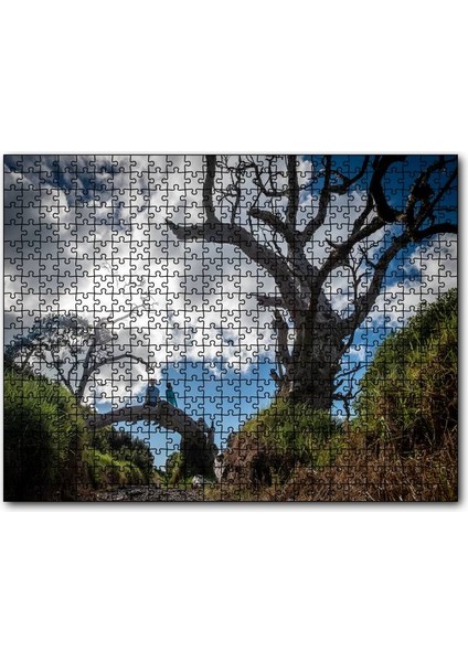 Cakapuzzle Bulutlar Kuru Ağaç ve Dalındaki Çift 255 Parça Puzzle Yapboz Mdf (Ahşap)