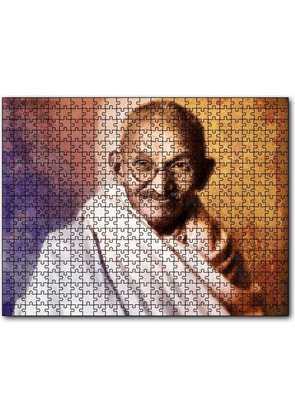 Cakapuzzle Mahatma Gandhi Yağlı Boya Portresi 1000 Parça Puzzle Yapboz Mdf(Ahşap)