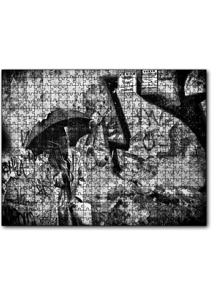 Cakapuzzle Şemsiyeli Adam Duvar Boyama 1000 Parça Puzzle Yapboz Mdf(Ahşap)