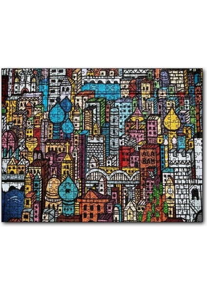 Cakapuzzle Şehir Motifleri Duvar Boyama 255 Parça Puzzle Yapboz Mdf (Ahşap)