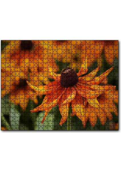 Cakapuzzle Turuncu Yapraklı Çiçek Yakın Plan 1000 Parça Puzzle Yapboz Mdf(Ahşap)