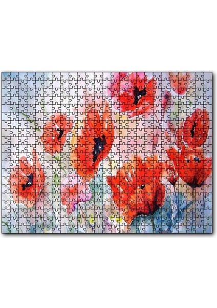Cakapuzzle Kırmızı Gelincikler Yağlı Boya Resmi 255 Parça Puzzle Yapboz Mdf (Ahşap)